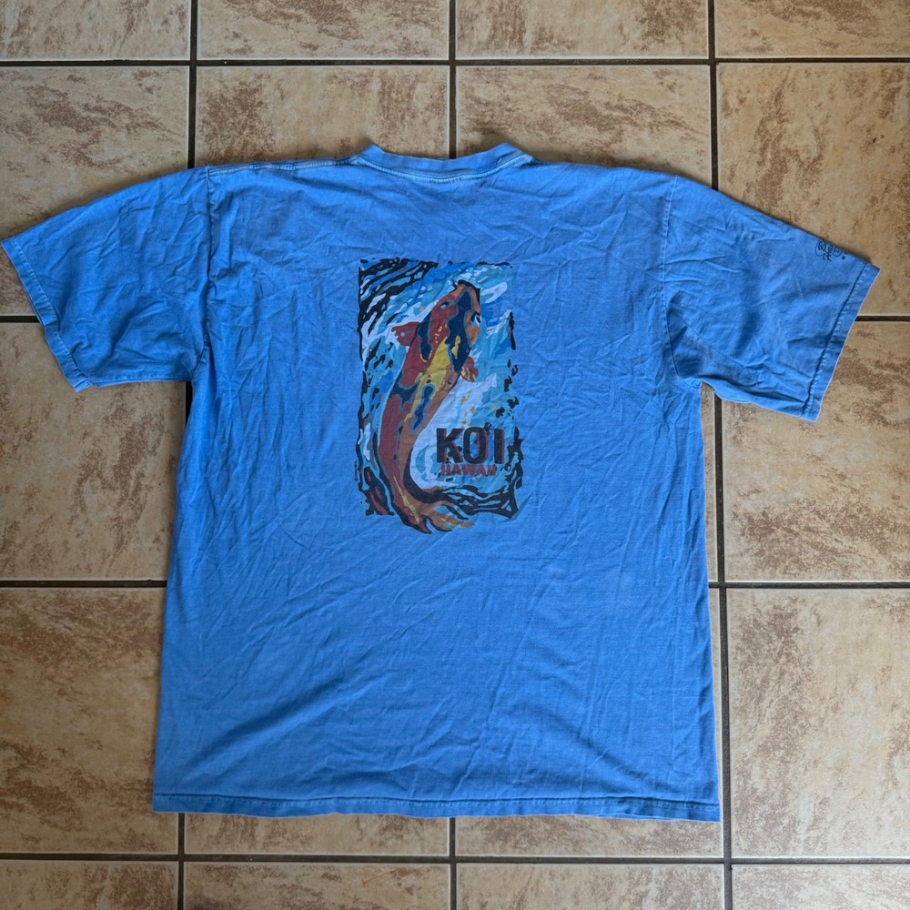 Crazy Shirts‎ Hawaii Blue Painted Koi Graphic Shirt Size XL - Picture 6 of 7